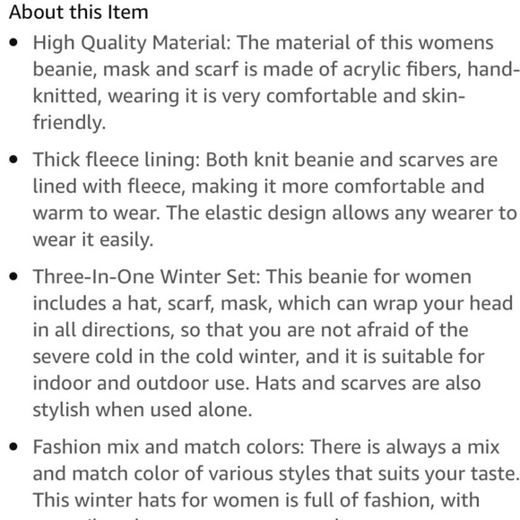 Winter hat set Nwt knit beanie cap and neck cover - Picture 5 of 8